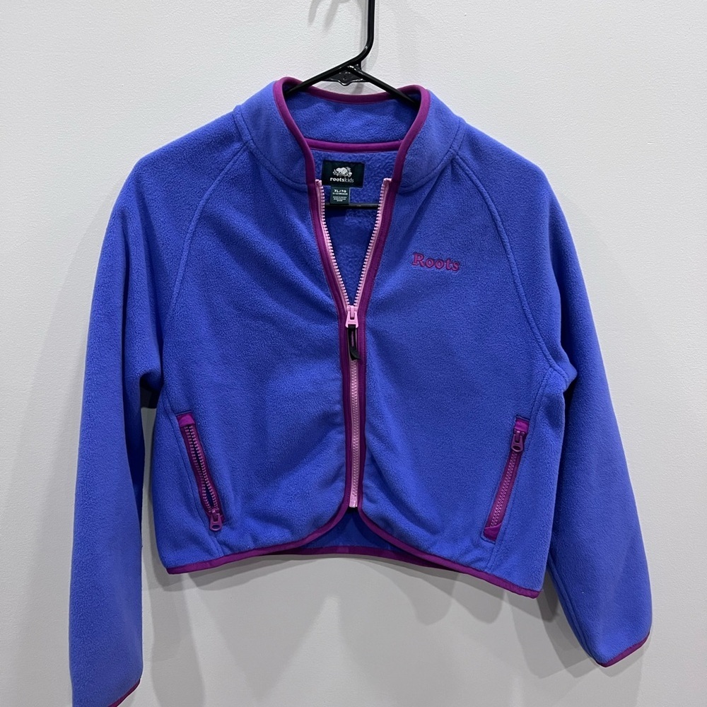 Roots Purple Fleece Jacket size 11-12 years